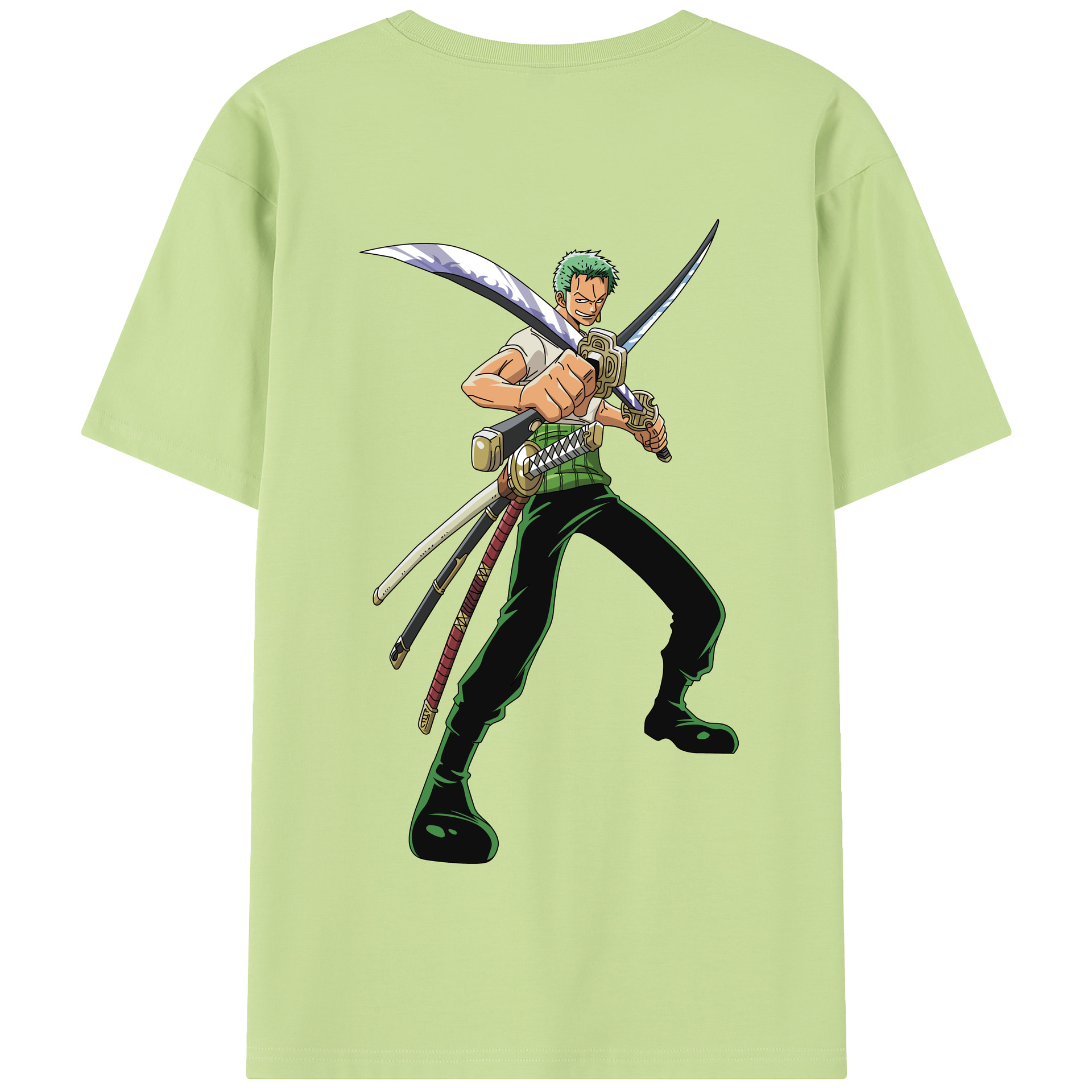 ワンピース ロロノア・ゾロ ONE PIECE Roronoa Zoro 綿100％半袖Tシャツ（背面プリント）